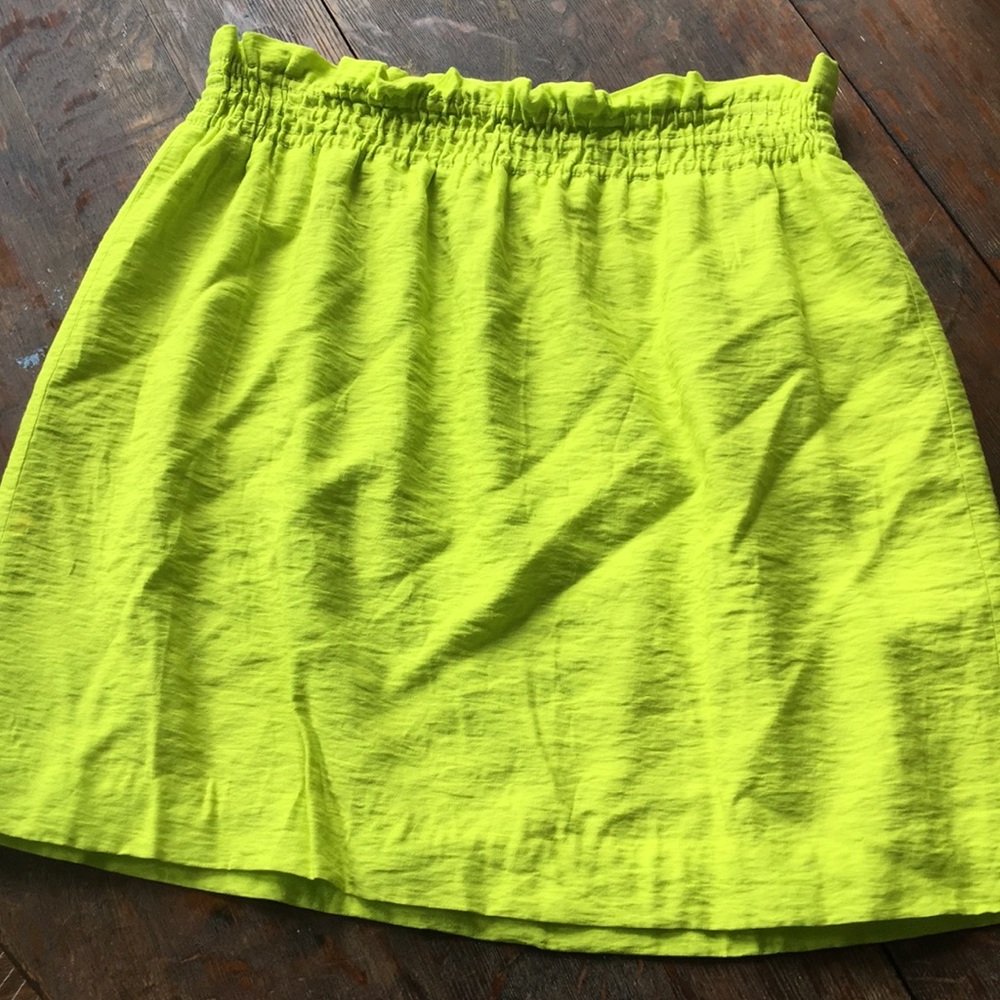 J. Crew Chartreuse Silk Skirt